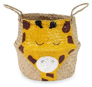 Cesto portagiochi da bambini in seagrass di colore giallo-naturale ø 30x28 cm Giraffe - Compactor
