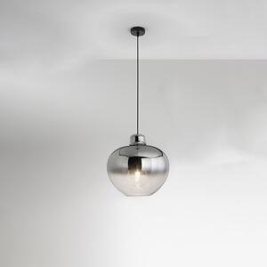 Sospensione Contemporanea Bowl Metallo Cromo Vetro Fumè 1 Luce E27