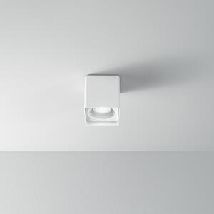 Plafoniera Moderna Brick Metallo Bianco Vetro 1 Luce Gu10