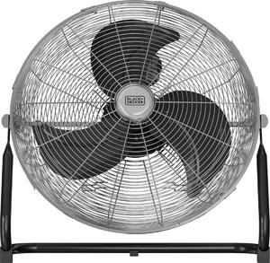 Black & Decker Ventilatore Box Fan da Pavimento 3 Pale Potenza 120 Watt con Base Oscillante colore Nero e Silver - BXEFF122E