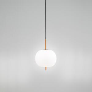 Sospensione Contemporanea Cirro Metallo Oro Vetro Bianco Led 18W 3000K