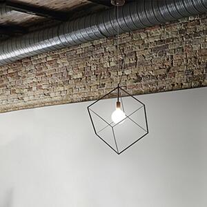 Sospensione Contemporanea Cube Metallo Nero 1 Luce E27