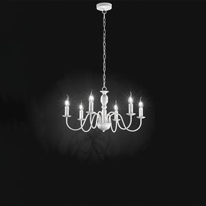 Lampadario Contemporaneo Ducale Metallo Bianco 6 Luci E14
