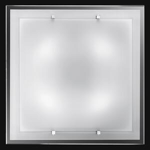 Plafoniera Quadrata Contemporanea Frame Vetro Bianco 4 Luci E27