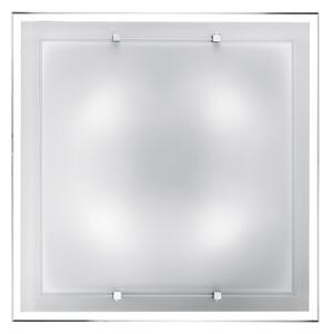 Plafoniera Quadrata Contemporanea Frame Vetro Bianco 4 Luci E27