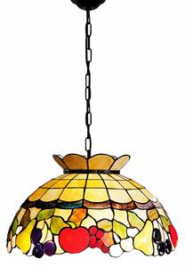 Lampadario Stile Tiffany Vetro Multicolor 3 Luci E27