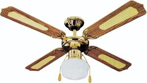 Kooper Ventilatore da Soffitto con Luce Lampadario Ventilatore 4 Pale Diametro 106 cm 60W Marrone - 2160664 Windy