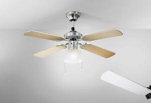 Perenz Ventilatore da Soffitto con Luce Lampadario Ventilatore 4 Pale Diametro 105 cm 3 Velocit - 7064 CR Linea Classica