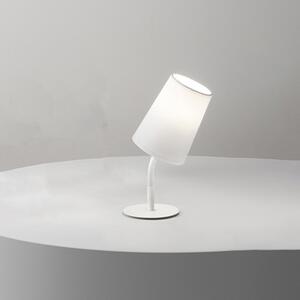 Lampada Da Scrivania Contemporanea Mash Metallo Bianco Tessuto 1 Luce E14