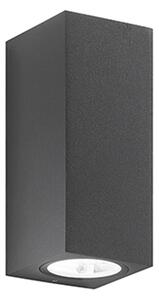 Applique Da Esterno Moderna Monolite Alluminio Grigio Grafite 2 Luci Gx53
