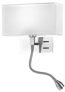 Applique Sx Contemporanea Para Hotel Metallo Cromo Tessuto 1 Luce E14