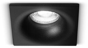 Faretto Quadrato Incasso Moderno Oasis Alluminio Nero 1 Luce Gu10