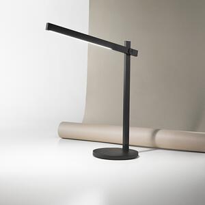 Lampada Da Scrivania Contemporanea Ruler Metallo Nero Acrilico Led 7W 3000K