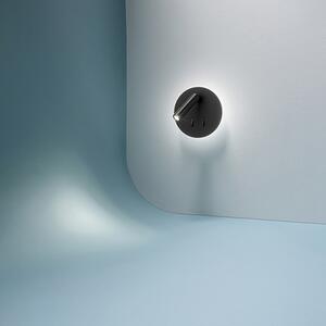 Applique Tonda Contemporanea Plug Metallo Nero Acrilico Led 6W 3000K