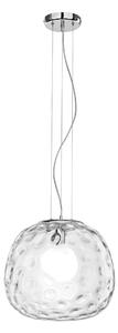 Sospensione Contemporanea Ufo Metallo Cromo Vetro Trasparente 1 Luce E27 D40