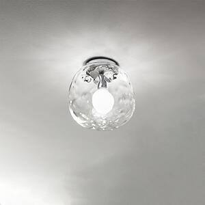 Plafoniera Contemporanea Skin Metallo Cromo Vetro Trasparente 1 Luce E27