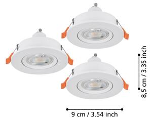 Eglo 902242 - Set 3x faretto LED da incasso BARRANCO 1xGU10/4,5W/230V bianco