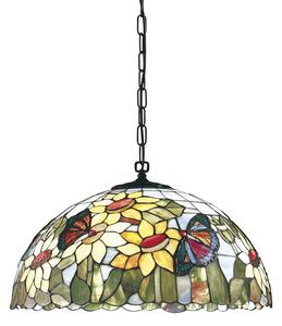 Sospensione Tiffany Vetro Multicolor Chiaro 1 Luce E27