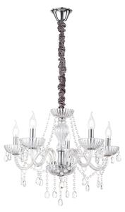 Lampadario Classico Venezia Vetro Trasparente 5 Luci E14