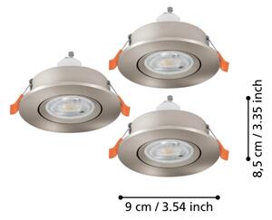 Eglo 902259 - Confezione da 3 faretti LED da incasso BARRANCO 1xGU10/4,5W/230V cromo