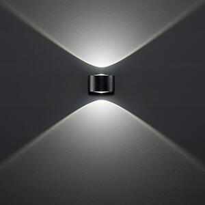 Applique Da Esterno Moderna Vision Metallo Grigio Grafite Vetro Led 6W 3000K