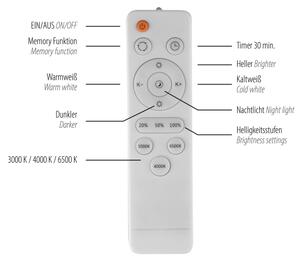 Schöner Wohnen 14594-18 - Plafoniera LED dimmerabile TAVOLI LED/20W/230V nero + telecomando