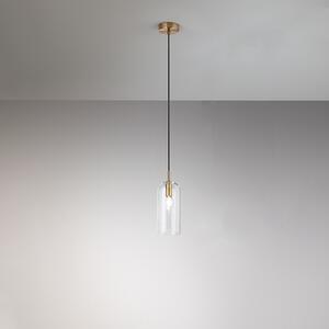 Sospensione Contemporanea Coro Metallo Oro Vetro Trasparente 1 Luce E14