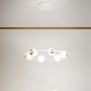 Sospensione Moderna Ball Metallo Bianco Vetro Led 80W 3000K