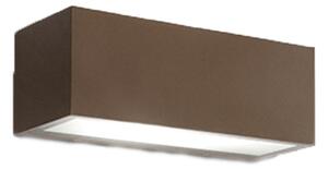 Applique Da Esterno Moderna Step Alluminio Ruggine Vetro 2 Luci E14