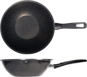 Vitrinor Wok Padella Antiaderente Induzione in Acciaio Vetrificato 28 cm Effetto Pietra K2