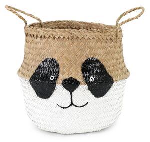 Cesto portagiochi da bambini in seagrass bianco e naturale ø 25x24 cm Panda - Compactor