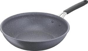 LAGOSTINA Wok Padella Antiaderente Induzione in Alluminio 28 cm Rivestimento Mineralis colore Grigio Tempra Mineral