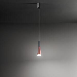 Lampadario Minimal Cone Metallo Oro Acrilico Nero 7 Luci Led 7W 3000K
