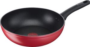 LAGOSTINA Wok Padella Antiaderente Induzione in Alluminio 28 cm Rivestimento Titanium Easy colore Rosso Cucina Mediterranea