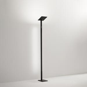 Piantana Moderna Quadra Alluminio Nero Acrilico Led 24W Cct 3000/4000/6000K