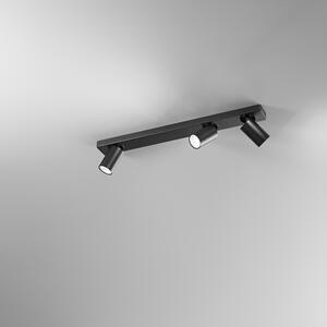 Spot Cilindrico Moderno Oddy Alluminio Nero 3 Luci Gu10