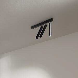 Spot Moderno Bambù Metallo Nero 3 Luci Led 10W 3000K