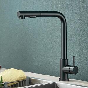 Rubinetto da cucina - Miscelatore estraibile per lavello - Orientabile a 360° - Monocomando - Acqua calda e fredda - Acciaio inossidabile - Montaggio a incasso a 1 foro - Rosso