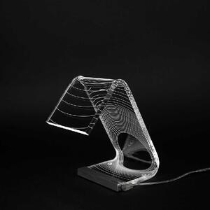 Vesta Abat-Jour con Led Eclisse Plexiglass Trasparente 4000k Luce Naturale LED INTEGRATO 18W 1 Lampadina Lampade da Comodino di Design,Lampade da Comodino Moderne