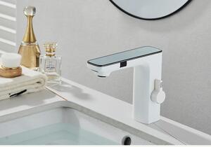 Rubinetto per lavabo - R-359S - Montaggio a vista - Monoforo - Monocomando - Acqua calda/fredda - Cartuccia in Vetroceramica - Finitura spazzolata - Grigio chiaro