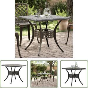 Tavolo da Giardino Bronzo 53x53x53 cm in Alluminio Pressofuso vidaXL