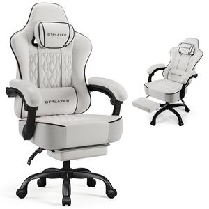 Sedia da gaming GTPLAYER, sedia da ufficio, sedia ergonomica per PC, sedia girevole regolabile in altezza, braccioli con meccanismo sincronizzato, cuscino lombare, poggiatesta