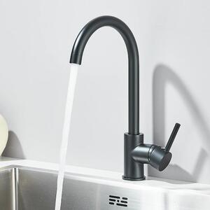Rubinetto da cucina - Miscelatore monocomando - Orientabile a 360° - Acqua calda/fredda - Montaggio a incasso su piano - Acciaio inossidabile - Cartuccia in Vetroceramica - Rosso