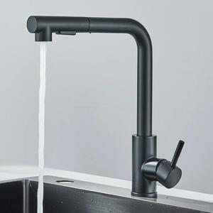 Rubinetto da cucina estraibile - Miscelatore monoforo per lavello - Alta pressione, doccetta a 2 getti, acciaio inossidabile, orientabile, cartuccia in Vetroceramica, acqua calda e fredda - Rosso