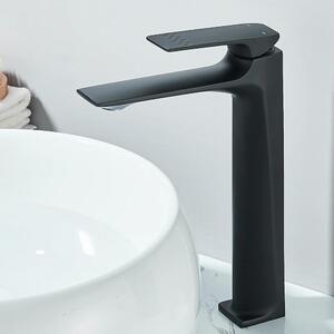 Rubinetto per lavabo - Miscelatore monocomando - Modello alto - Montaggio a colonna - Per foro singolo - Acqua calda/fredda - Cartuccia in Vetroceramica - Viola