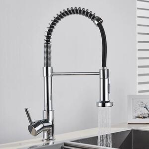 Rubinetto da cucina - Doccetta estraibile - Miscelatore monocomando caldo/freddo - Bocca flessibile - Orientabile - Acciaio inossidabile - Cartuccia in Vetroceramica - Rosso bordeaux