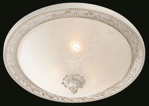 Maytoni Lampada da Soffitto media classica struttura in metallo e paralume in vetro Aritos Bianco/Oro