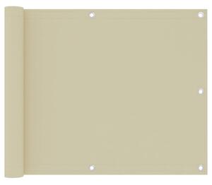Paravento da Balcone Crema 75x500 cm Tessuto Oxford