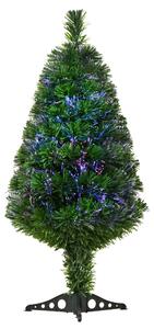 HOMCOM albero di natale con luci albero di natale fibre ottiche albero di natale pvc albero di natale artificiale Verde Diametro 48 × 90cm|Aosom