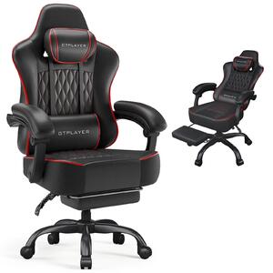 Sedia da gaming GTPLAYER, sedia da ufficio, sedia ergonomica per PC, sedia girevole regolabile in altezza, braccioli con meccanismo sincronizzato, cuscino lombare, poggiatesta